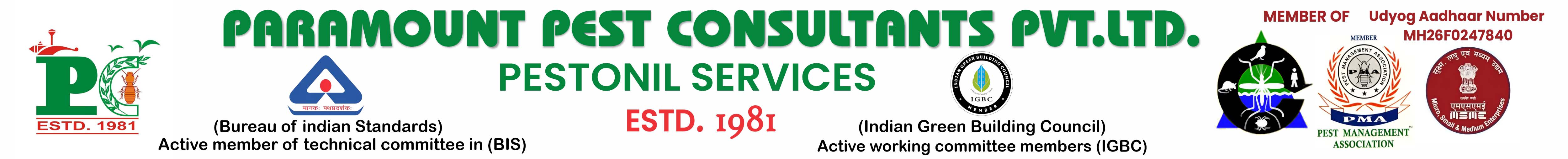 Paramount Pest Consultants Pvt. Ltd. - Pestonil Services, Estd. 1981